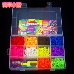 פרידמן משחקים 1500pcs Rubber Loom Bands Girl Gift for Children Elastic Band for Weaving Lacing Bracelets Toy 10 Color Box Set for Diy Material