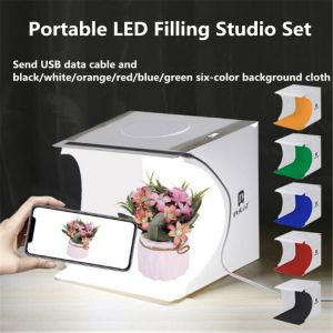 פרידמן צילום 2020 New LED Folding Lightbox Portable Photography Photo Studio Softbox Brightness Light Box For DSLR Camera Tabletop Shooting