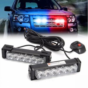 פרידמן רכב 2 in 1 LED Strobe Lights Front Grille Flashlight Warning Lamp 12V 6W for SUV Truck Off Road Car